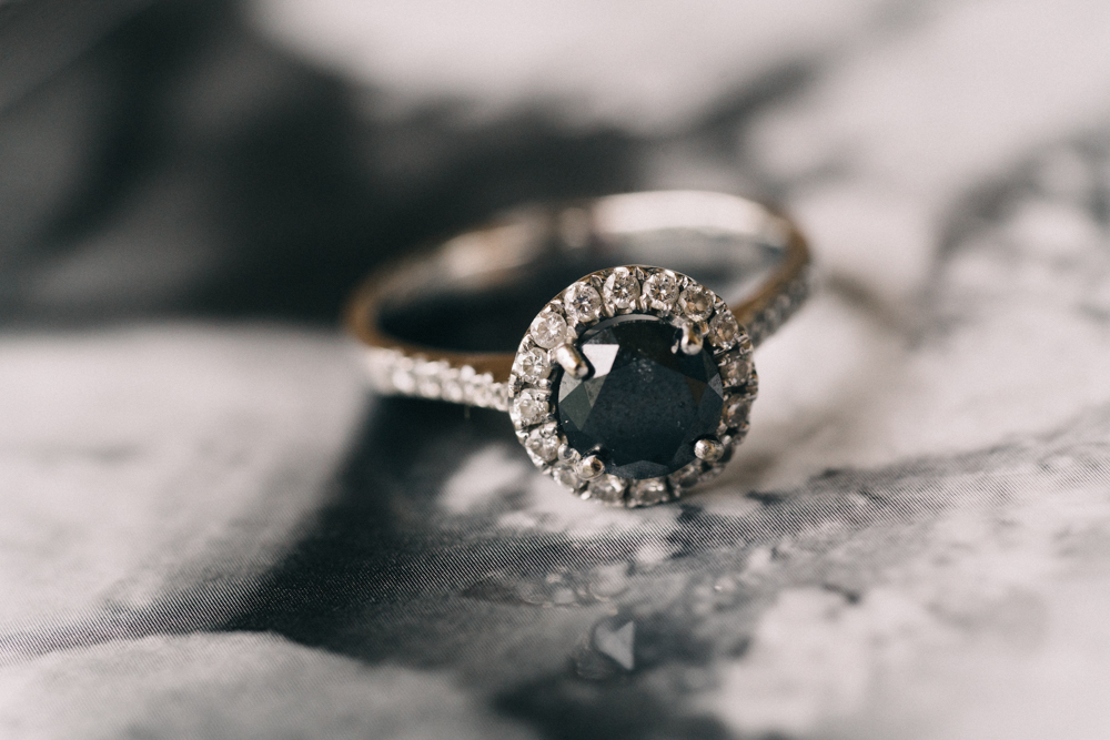 Gorgeous Black Stone Engagement Ring - An Intimate Ritz Carlton Dubai Wedding