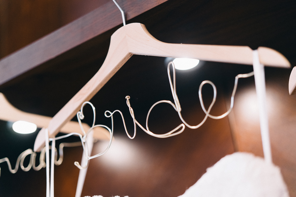 Wire Bride Hanger - An Intimate Ritz Carlton Dubai Wedding