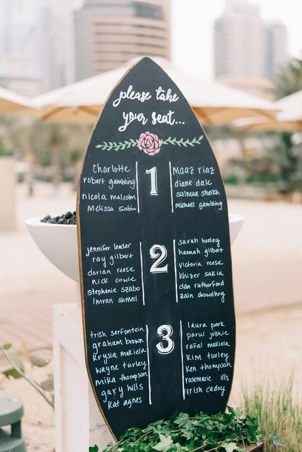 Unique Chalkboard Wedding Seating Charts - An Intimate Ritz Carlton Dubai Wedding