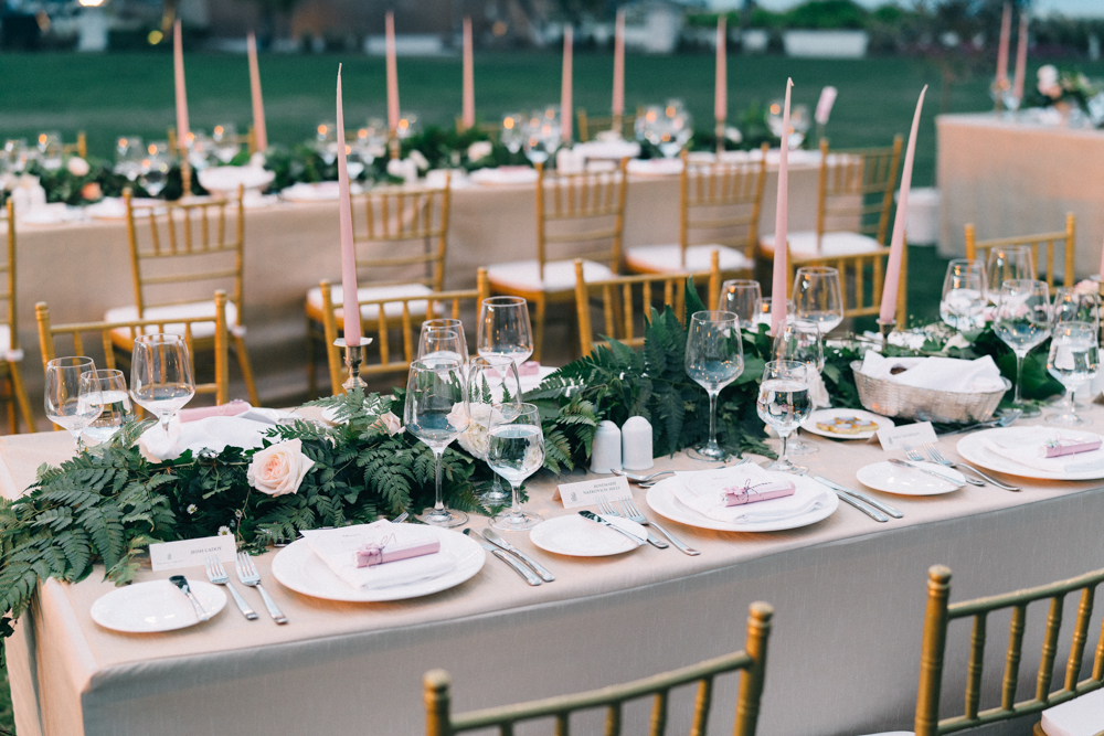 Gorgeous Long Table Wedding Tablescapes - An Intimate Ritz Carlton Dubai Wedding