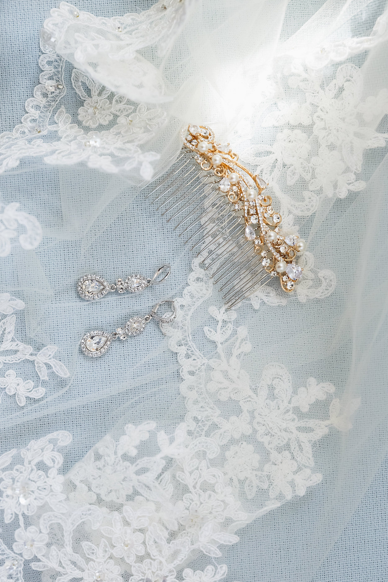 Gorgeous Lace Lined Bridal Veil - Science Museum of Virginia Wedding