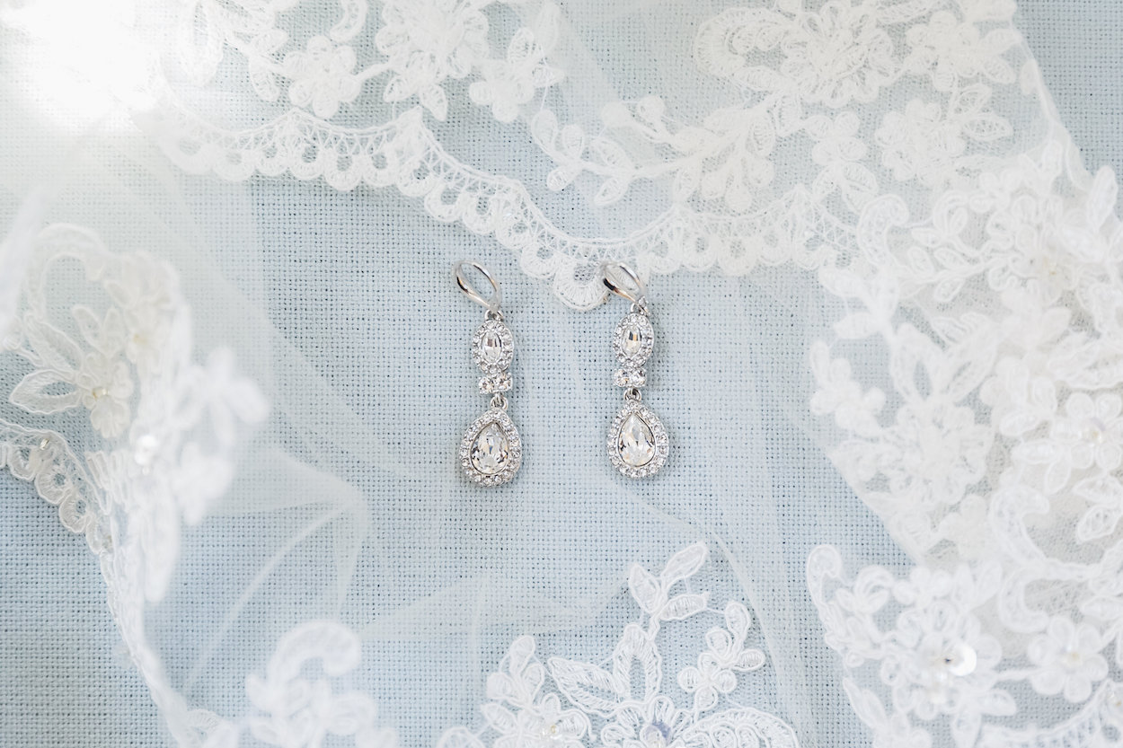 Tear Drop Gorgeous Bridal Earrings - Science Museum of Virginia Wedding