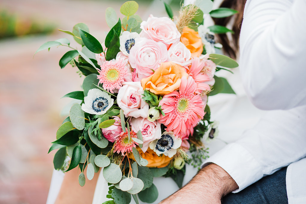 Vibrant Wedding Bouquet - Tampa, Florida Engagement Photos - Elina Rose Studios Tampa Wedding Photographer