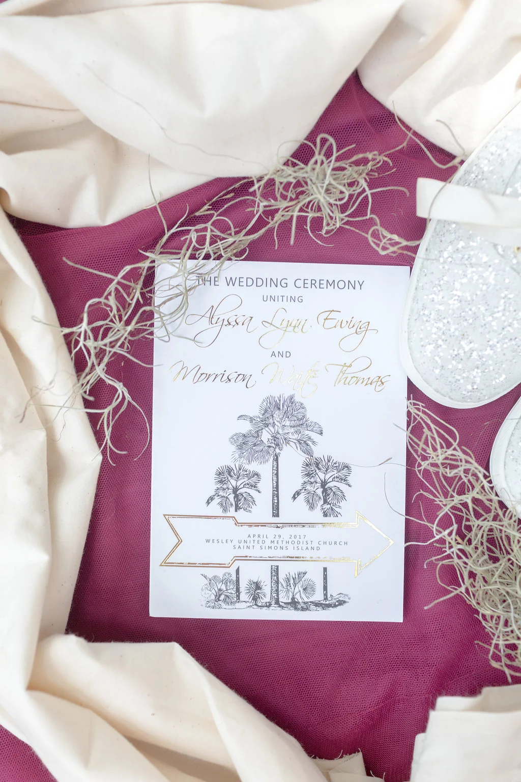 Simple Wedding Invitations - Musgrove Plantation Georgia Wedding Venue