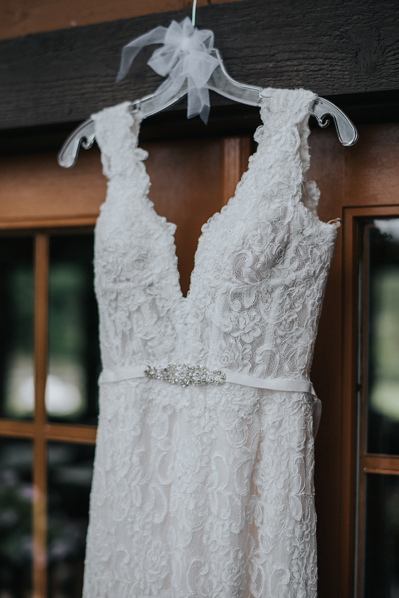 Lace Low Back Wedding Dress - Meadow Ridge Farm Ohio Wedding