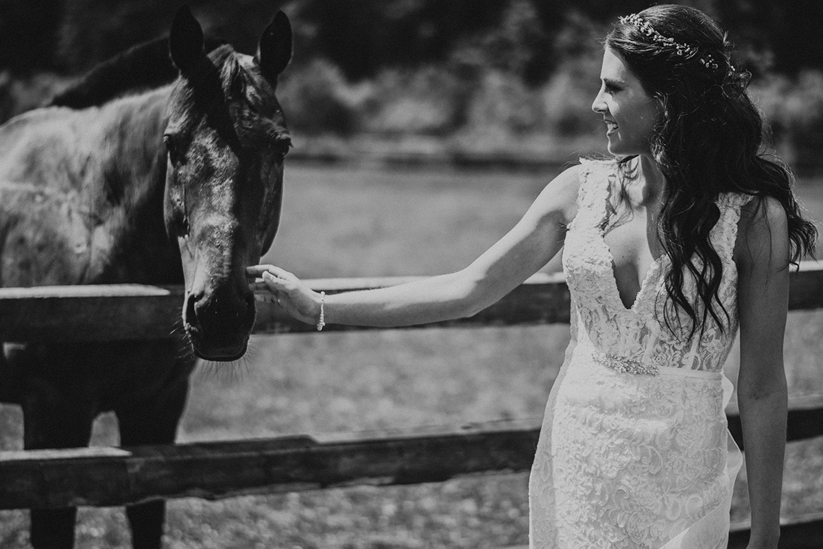 Lace Low Back Wedding Dress - Meadow Ridge Farm Ohio Wedding