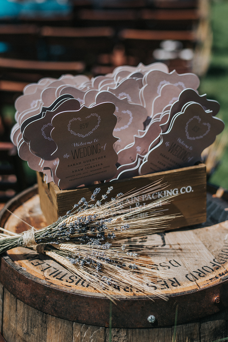 Fan Wedding Ceremony Programs - Meadow Ridge Farm Ohio Wedding