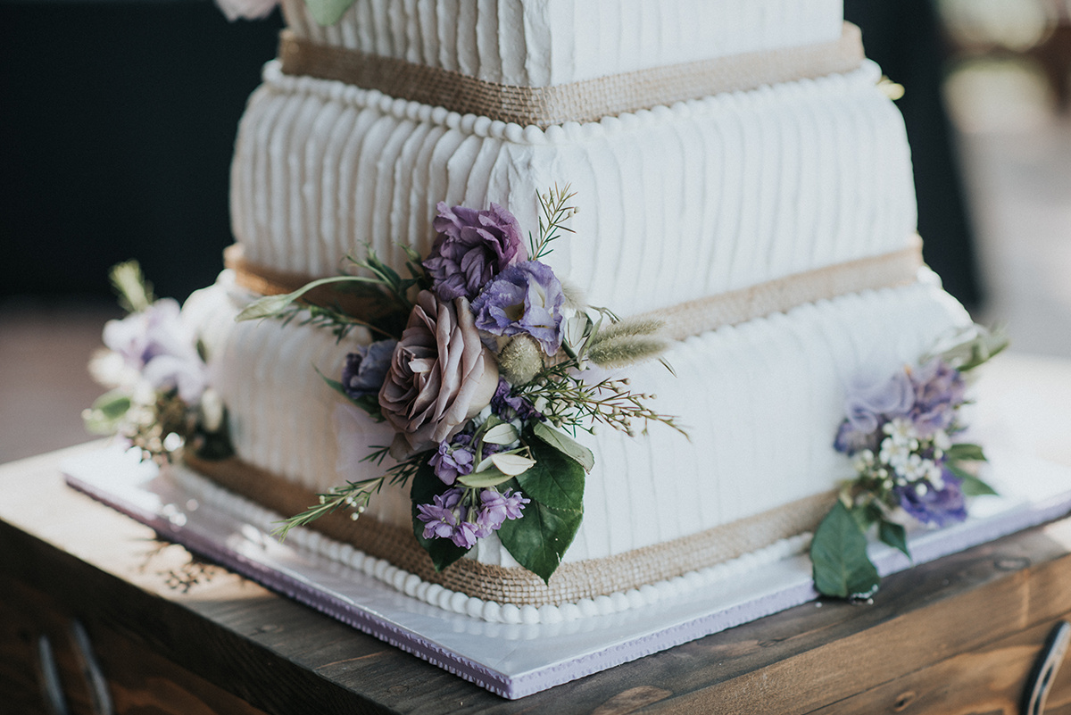 Simple Rustic Wedding Cake - Meadow Ridge Farm Ohio Wedding