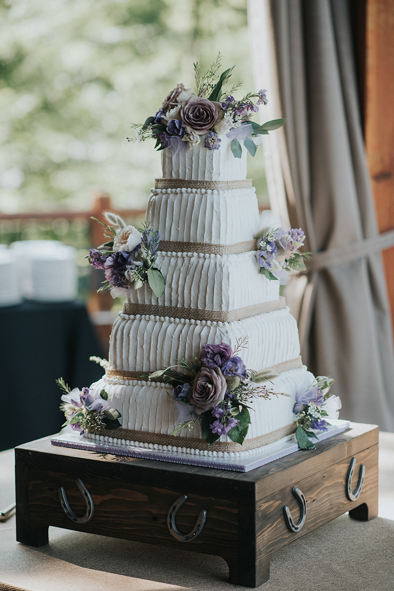 Simple Rustic Wedding Cake - Meadow Ridge Farm Ohio Wedding