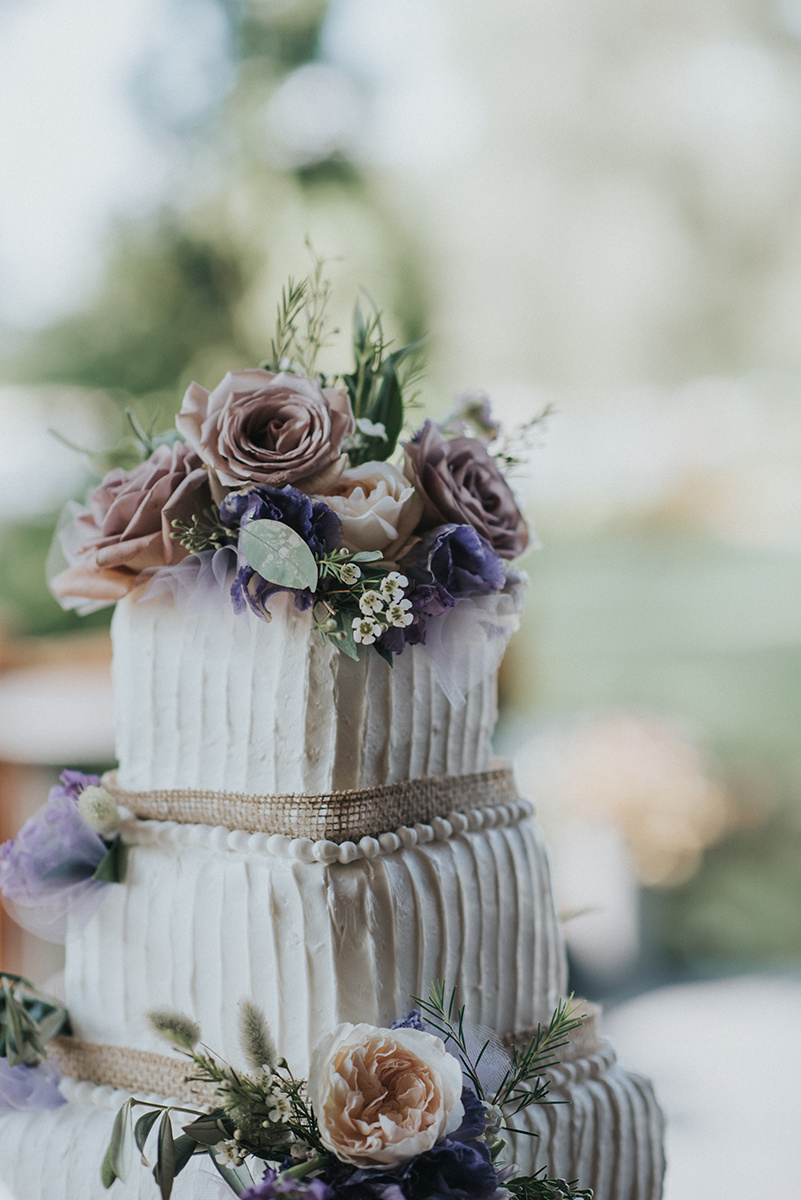 Simple Rustic Wedding Cake - Meadow Ridge Farm Ohio Wedding