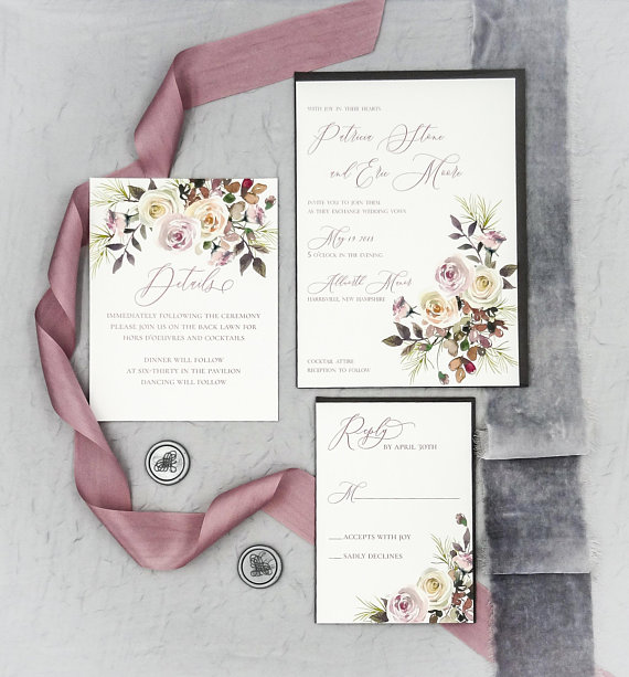 Summer Floral Wedding Invitations -- The Overwhelmed Bride Wedding Blog