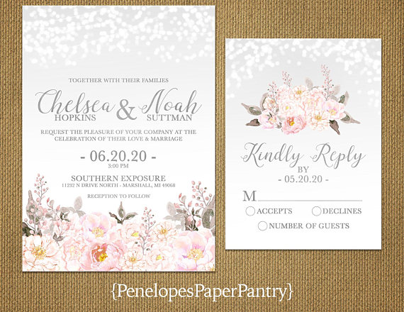 Summer Floral Wedding Invitations -- The Overwhelmed Bride Wedding Blog