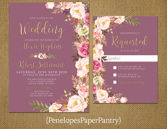 Summer Floral Wedding Invitations -- The Overwhelmed Bride Wedding Blog