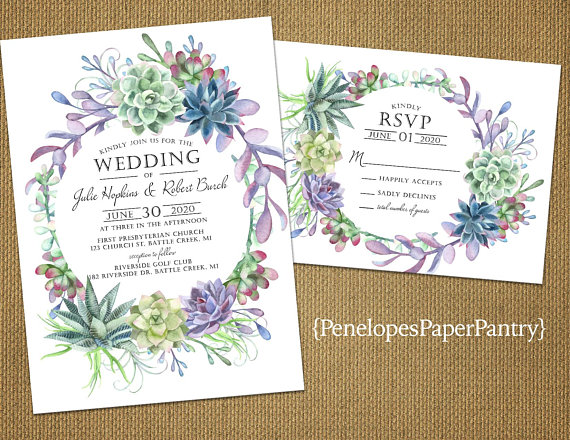 Summer Floral Wedding Invitations -- The Overwhelmed Bride Wedding Blog