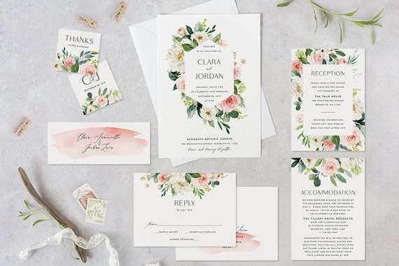 Summer Floral Wedding Invitations -- The Overwhelmed Bride Wedding Blog