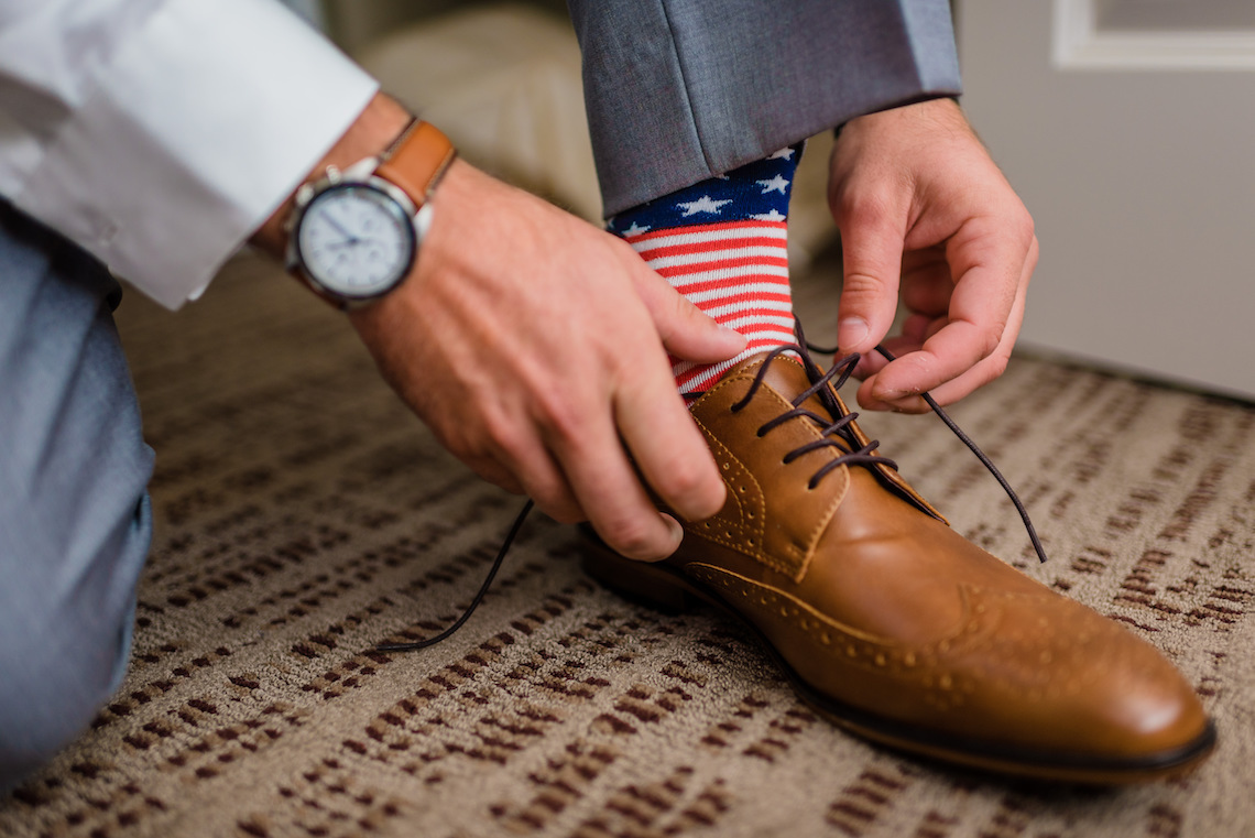 American Flag Grooms Socks - A Philander Chase Knox Estate Pennsylvania Wedding