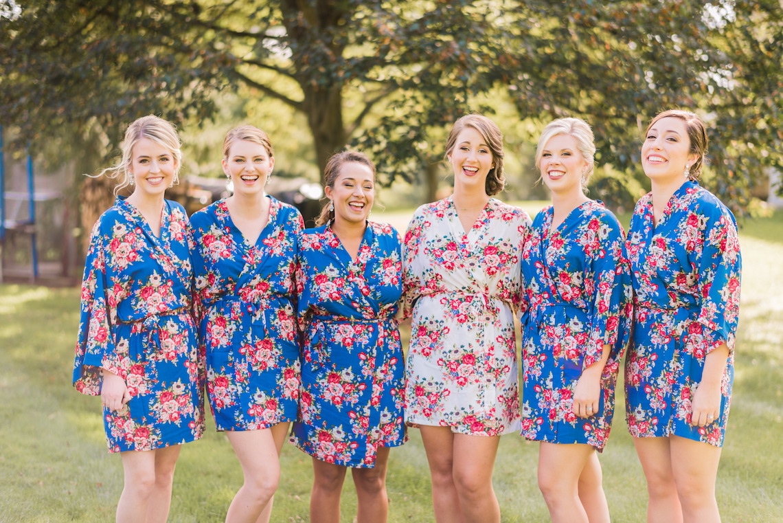 Floral Bridesmaid Robes - A Philander Chase Knox Estate Pennsylvania Wedding