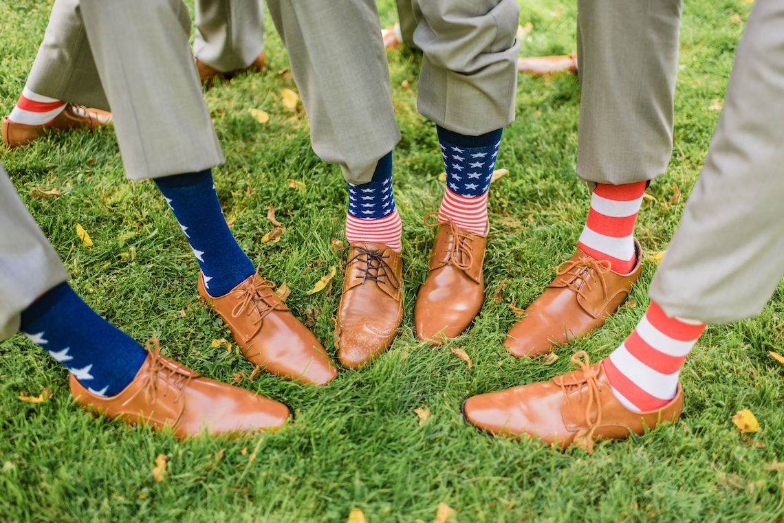 Red White and Blue Groomsman Socks - A Philander Chase Knox Estate Pennsylvania Wedding