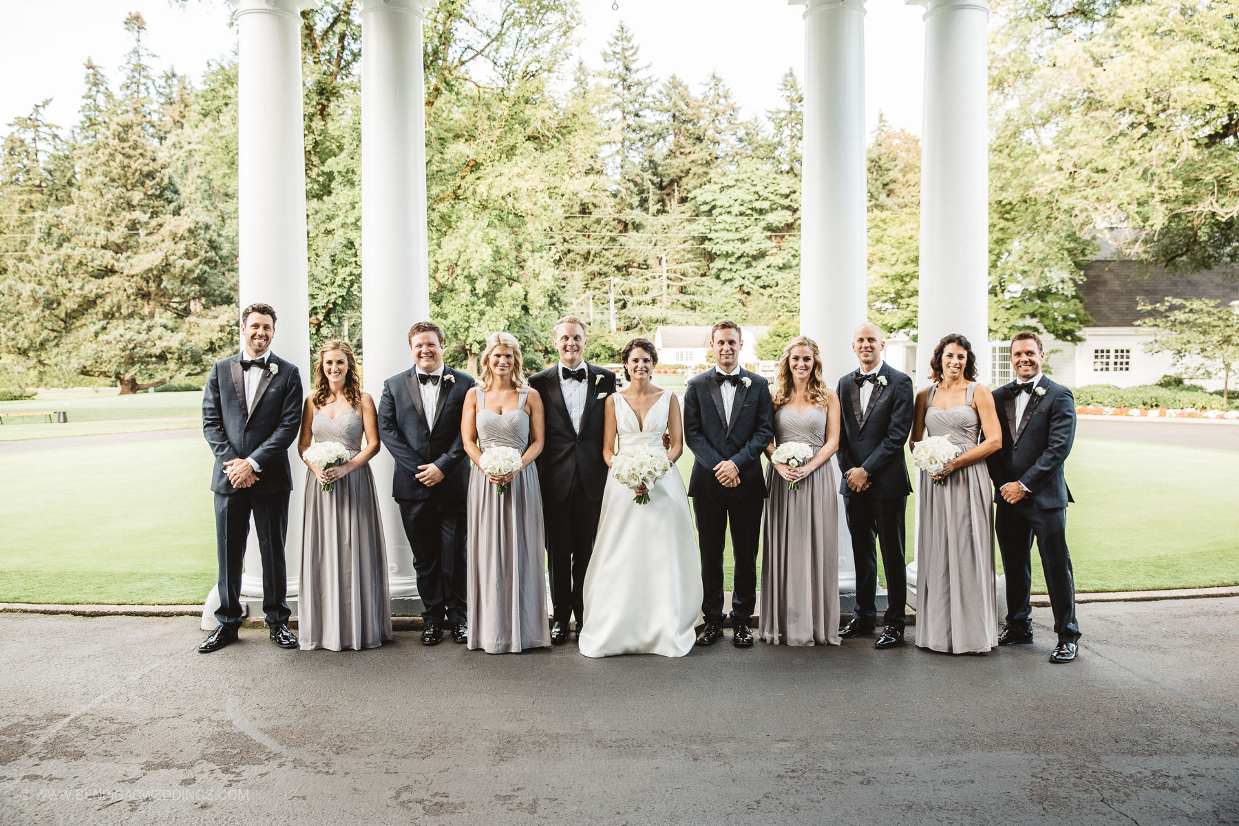 Light Grey Bridesmaid Dresses - Portland, Oregon Waverley Country Club Wedding