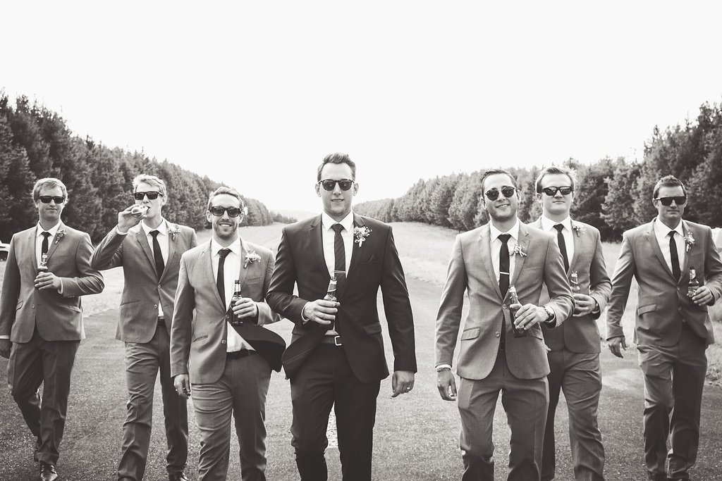 Fun Groomsman Photos - Farm-Forest Wedding - The Overwhelmed Bride Wedding Blog