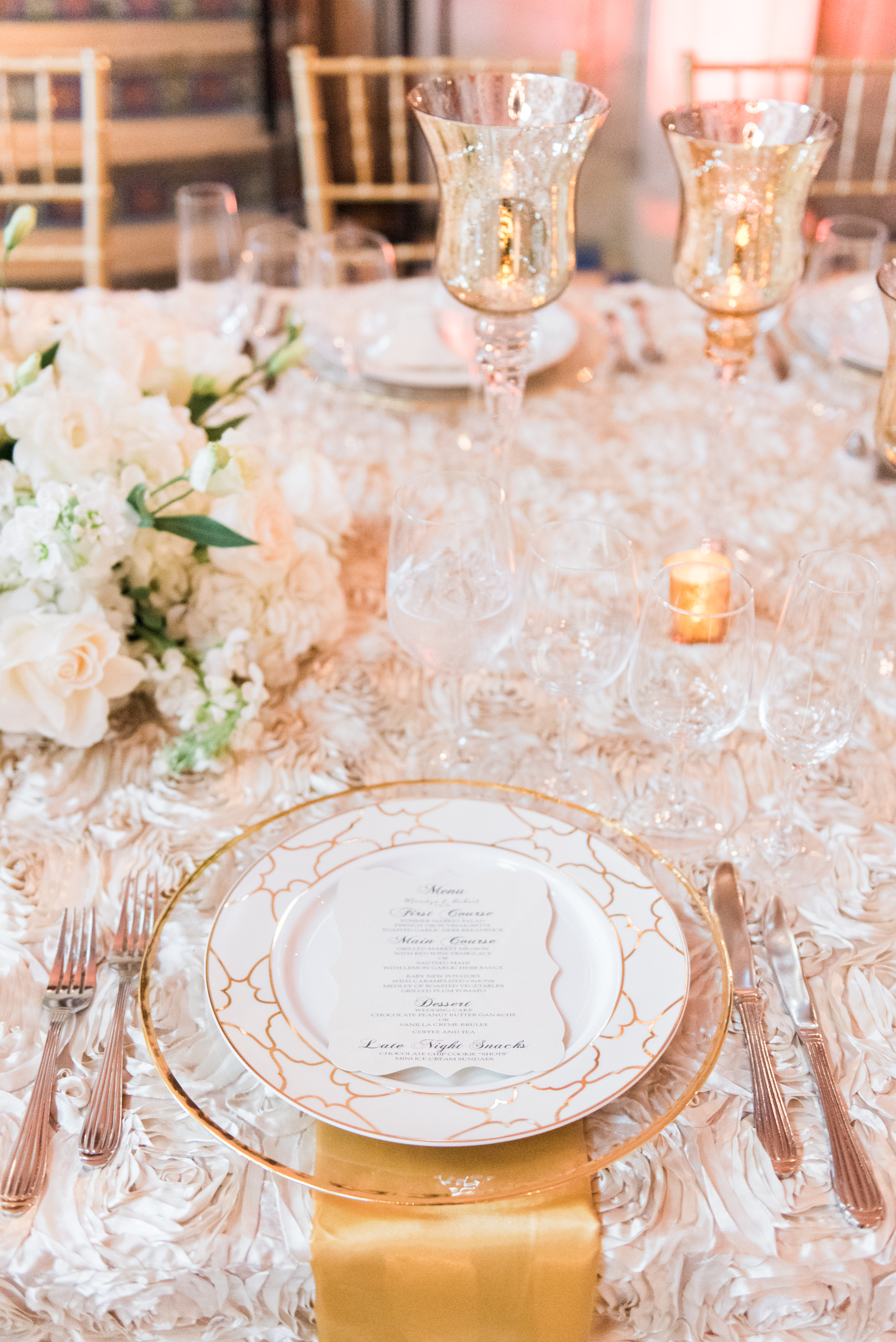 Gold and White Wedding - Flagler Museum Palm Beach Wedding Reception - The Overwhelmed Bride Wedding Blog