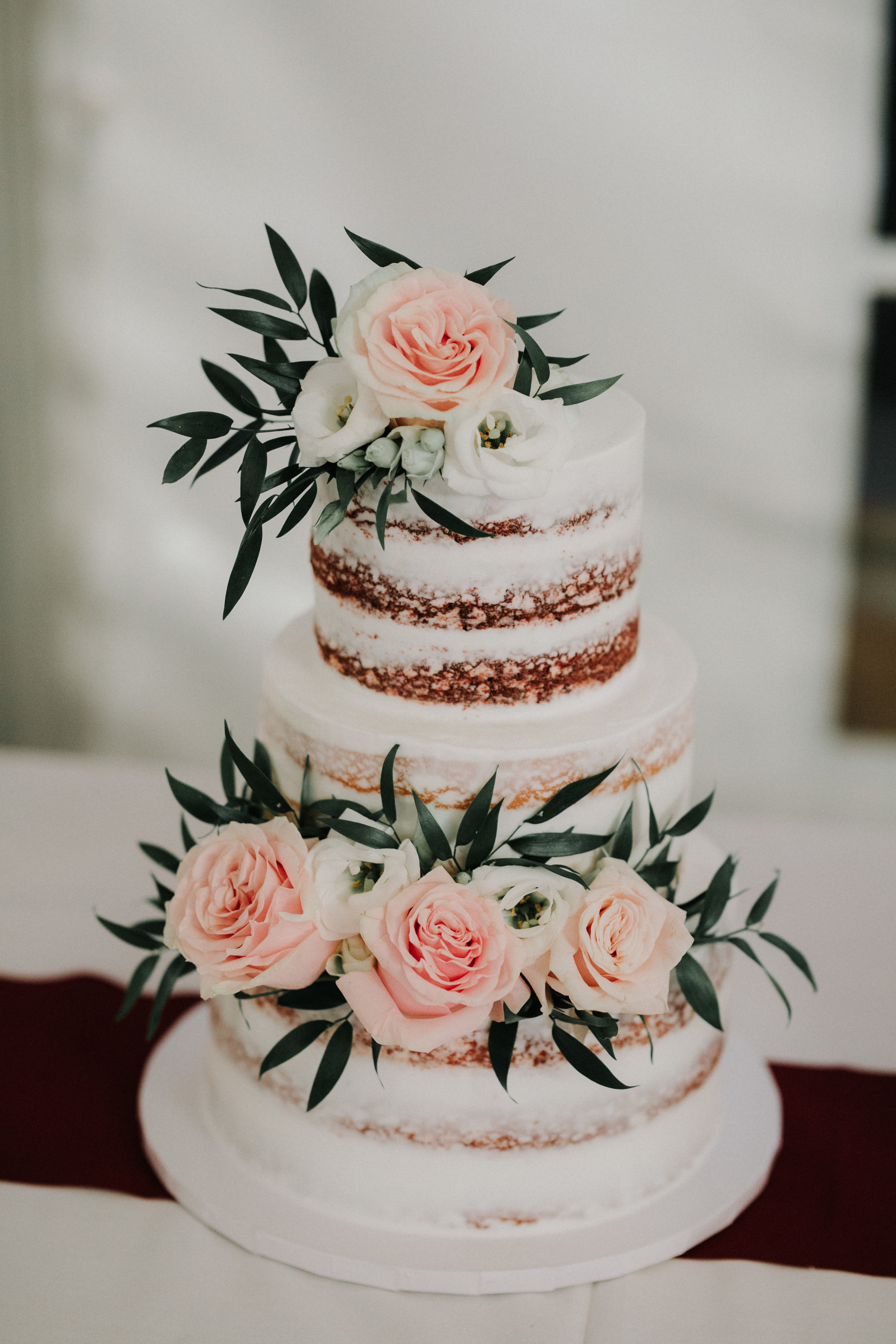 Gorgeous White Naked Cake - Dara’s Garden Knoxville East Tennessee Wedding — The Overwhelmed Bride Wedding Blog