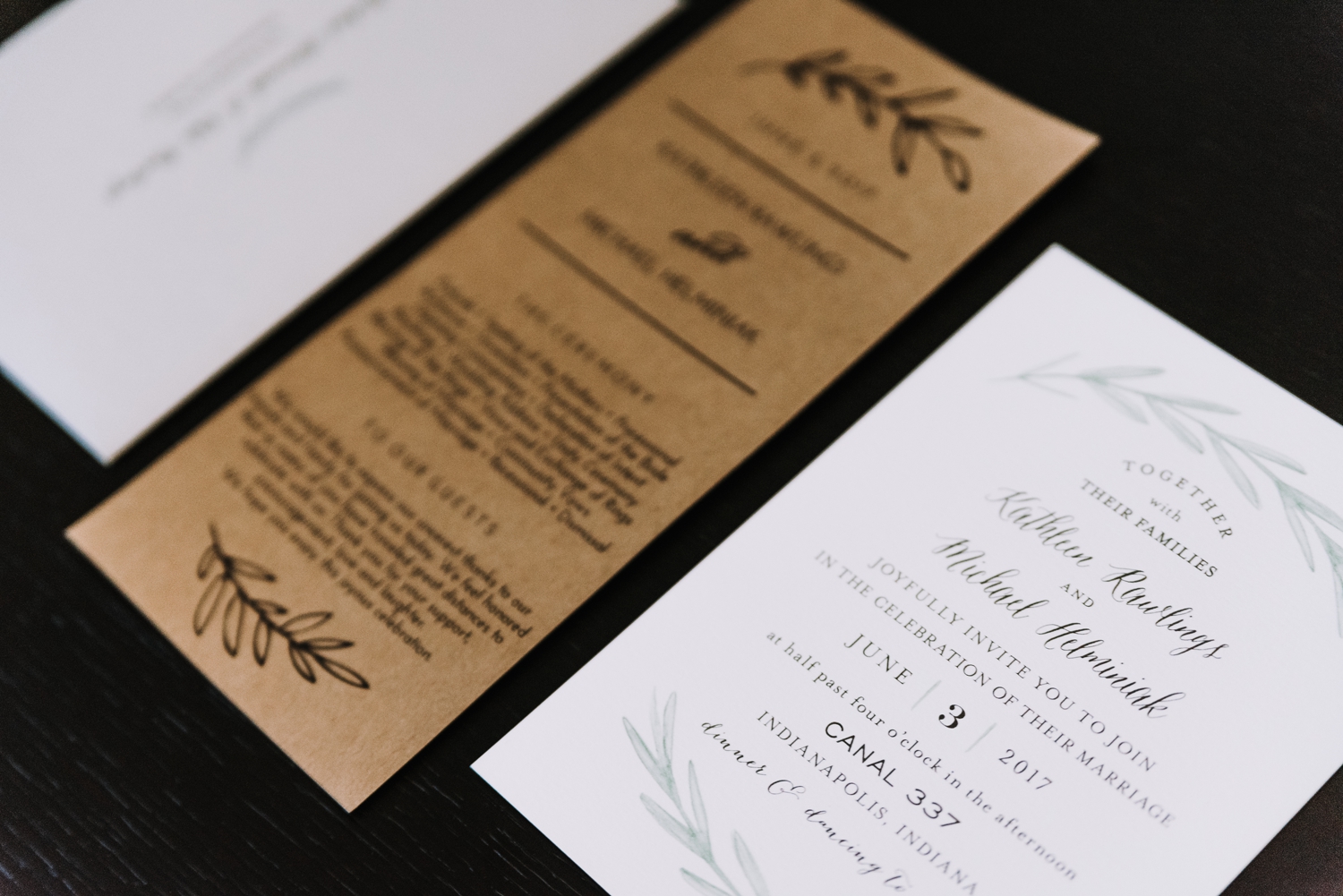 Simple Wedding Wedding Invitation - Classic Indianapolis Wedding - Canal 337 Wedding - The Overwhelmed Bride Wedding Blog