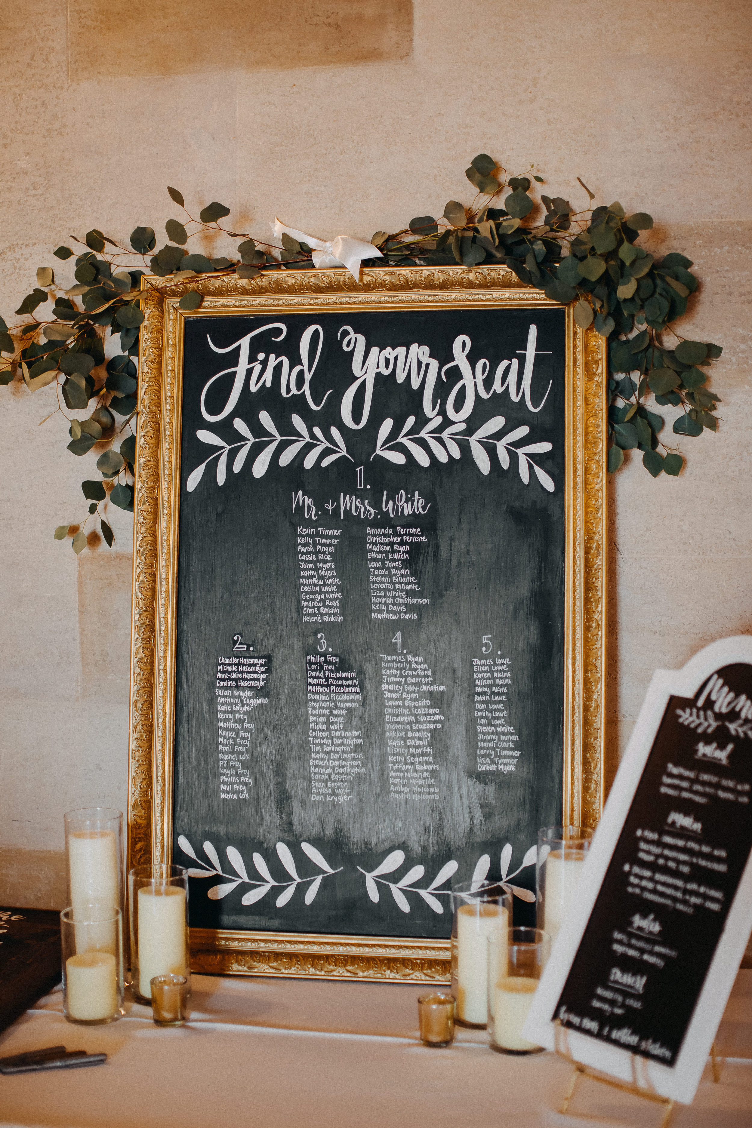 Chalkboard Wedding Seating Chart - Florida Estate Wedding - Powel Crowley Estate Wedding