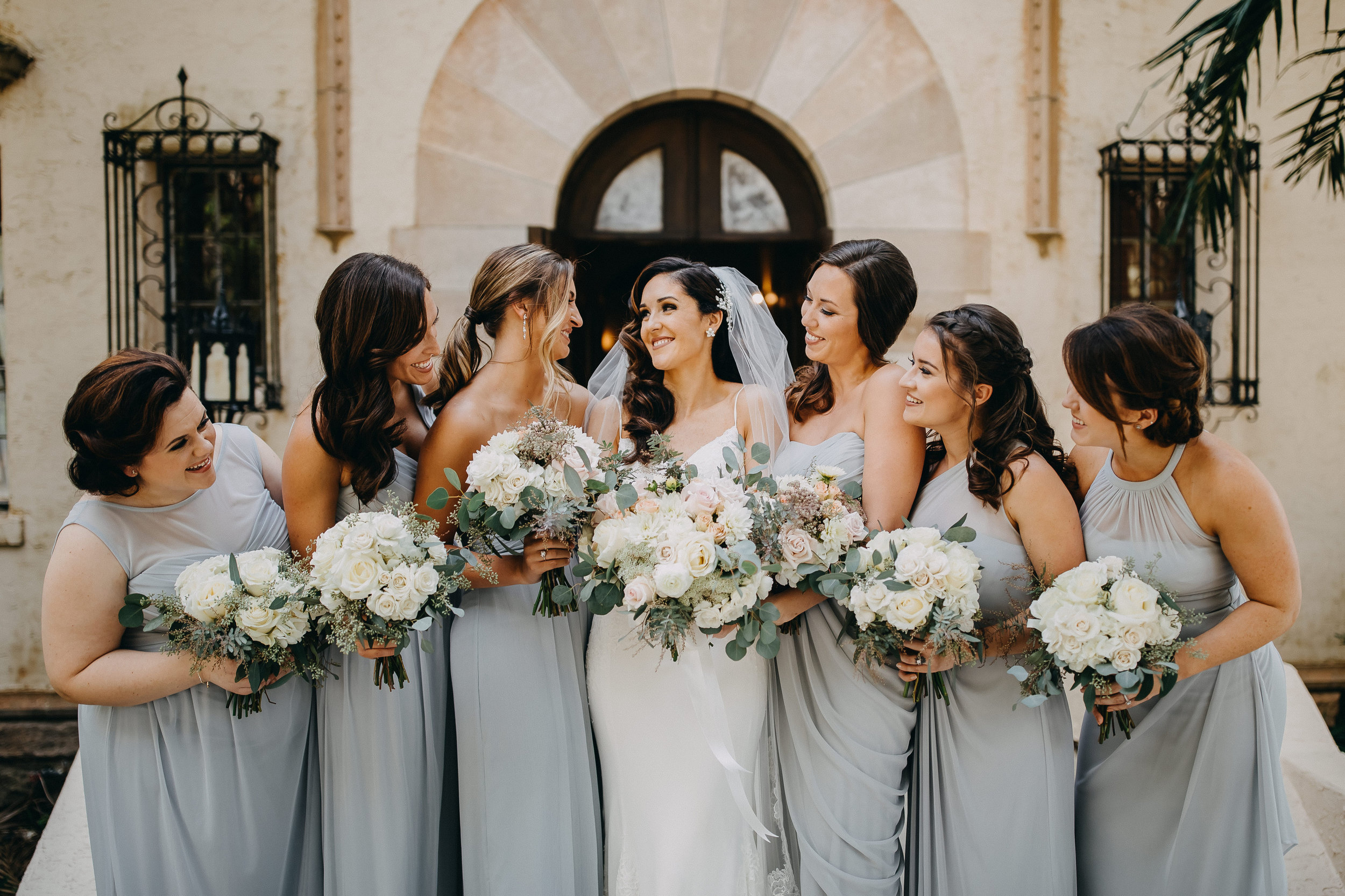 Greyish Blue Bridesmaid Dresses - Florida Estate Wedding - Powel Crowley Estate Wedding