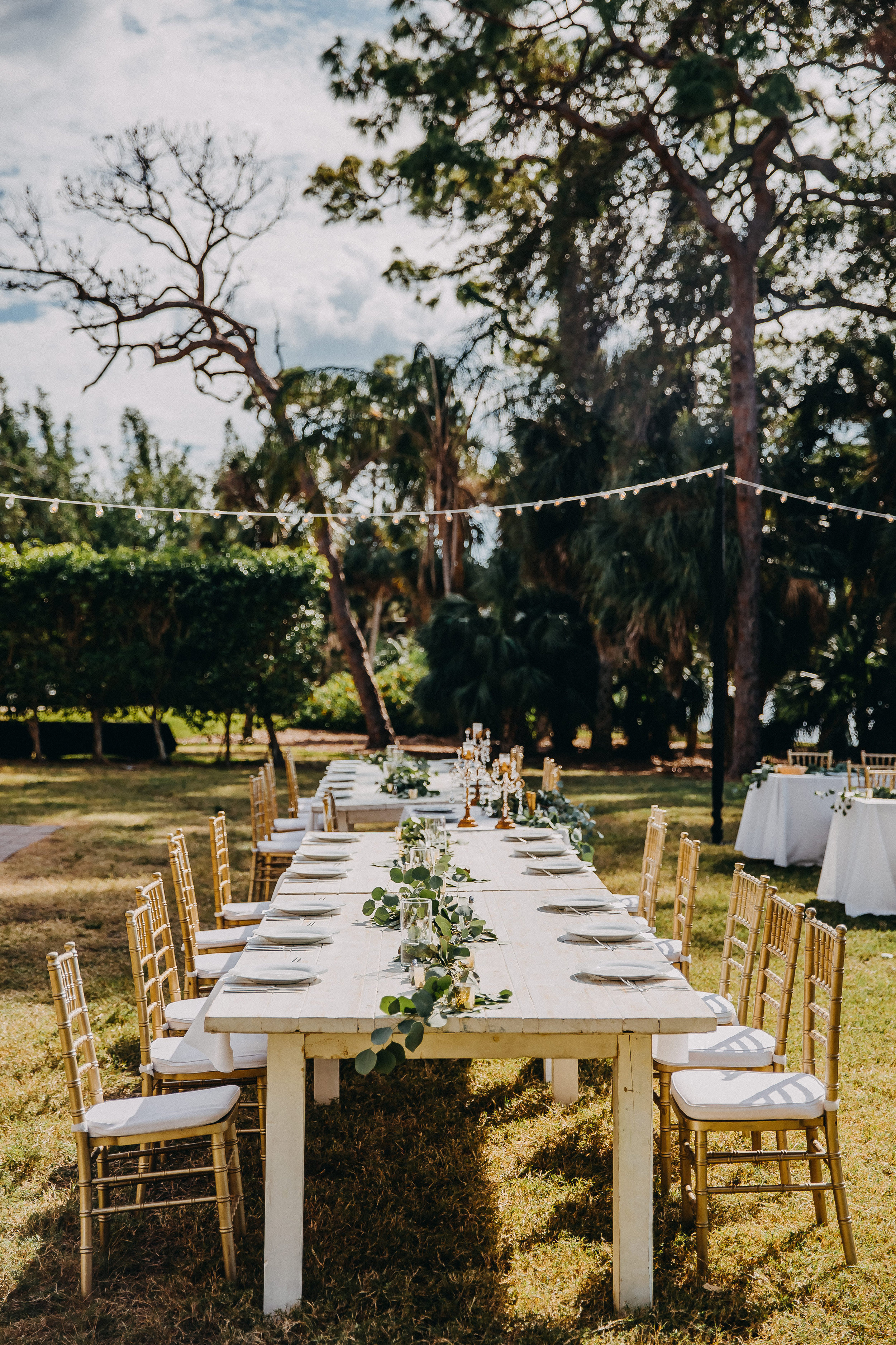 Rectangular Wedding Tables - Florida Estate Wedding - Powel Crowley Estate Wedding