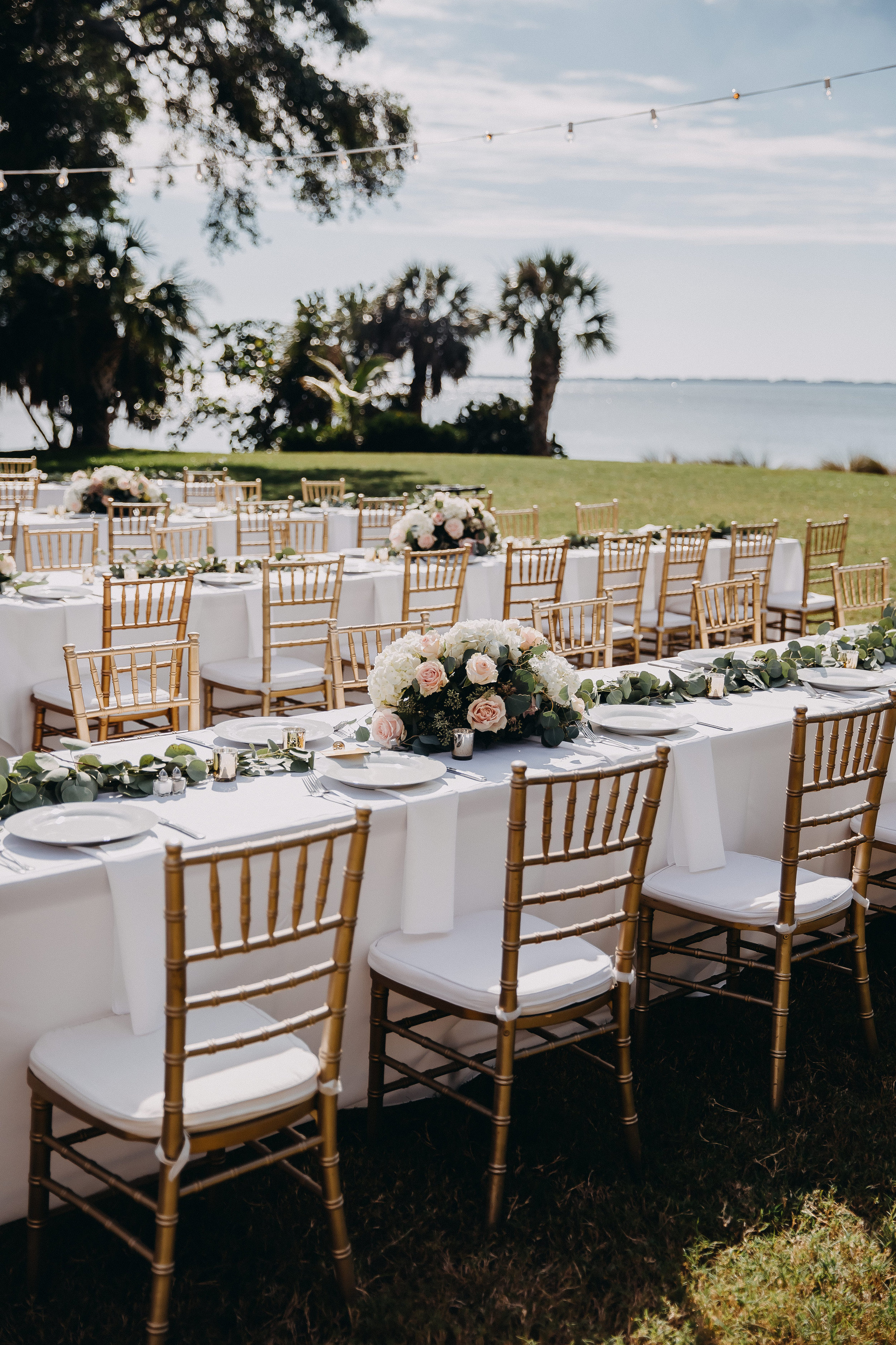 Rectangular Wedding Tables - Florida Estate Wedding - Powel Crowley Estate Wedding