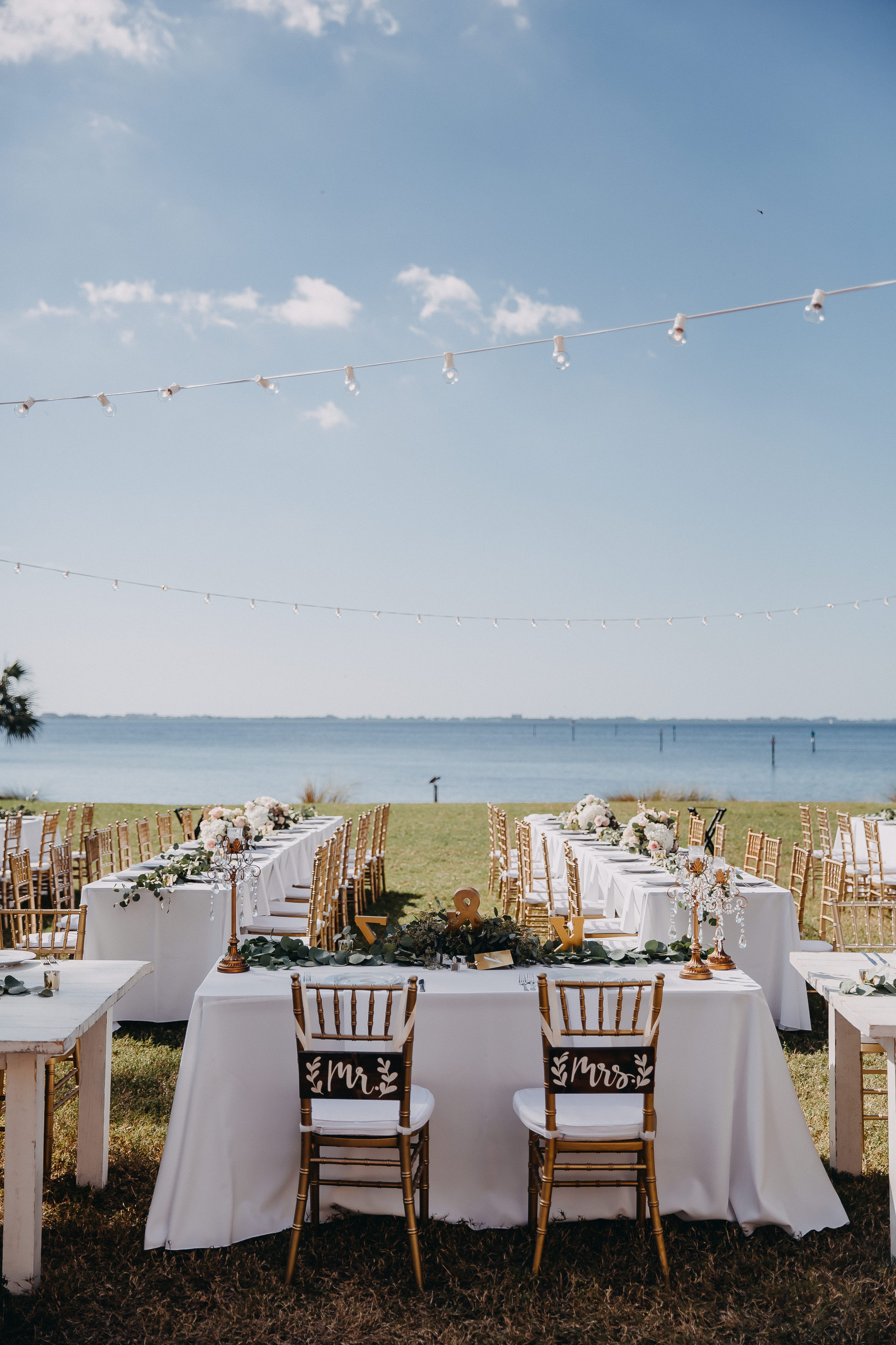 Rectangular Wedding Tables - Florida Estate Wedding - Powel Crowley Estate Wedding