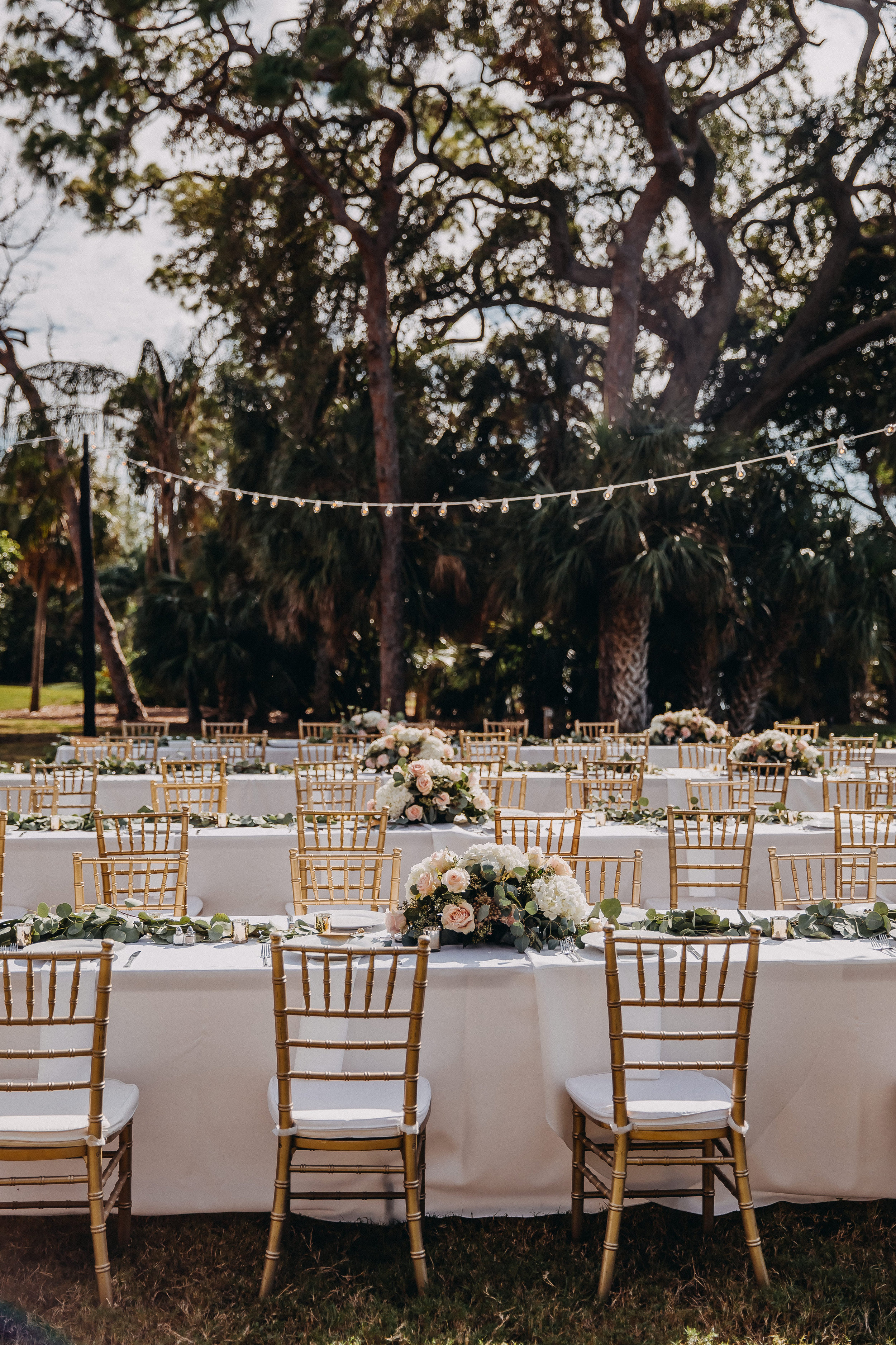Rectangular Wedding Tables - Florida Estate Wedding - Powel Crowley Estate Wedding