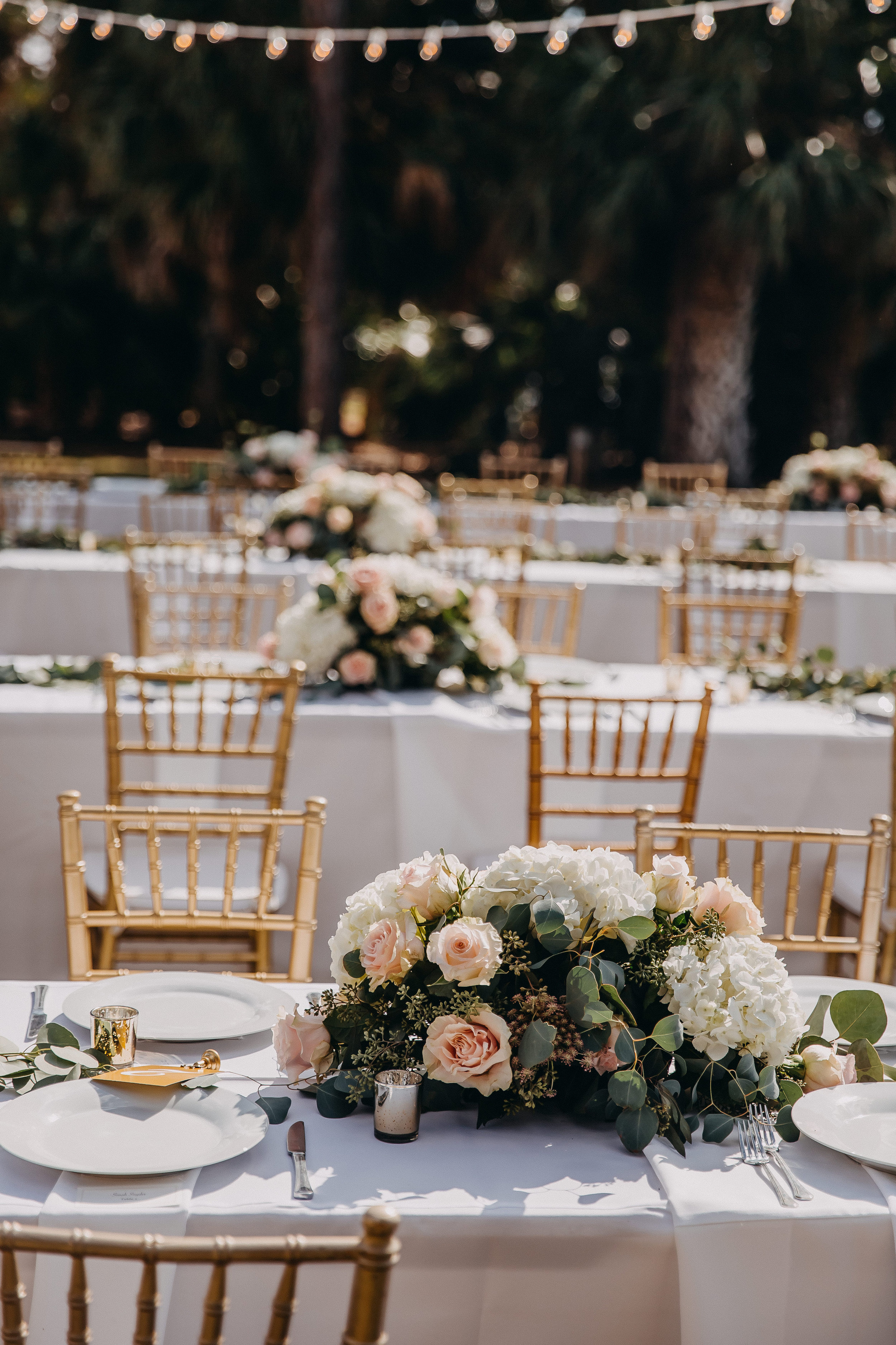 Rectangular Wedding Tables - Florida Estate Wedding - Powel Crowley Estate Wedding