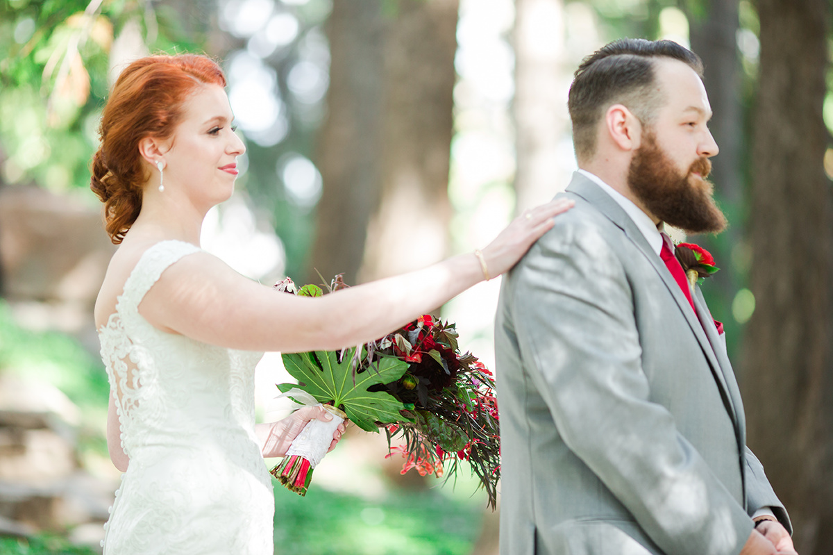 Wedding First Look Photos - Classic Washington Garden Wedding - The Overwhelmed Bride Wedding Blog