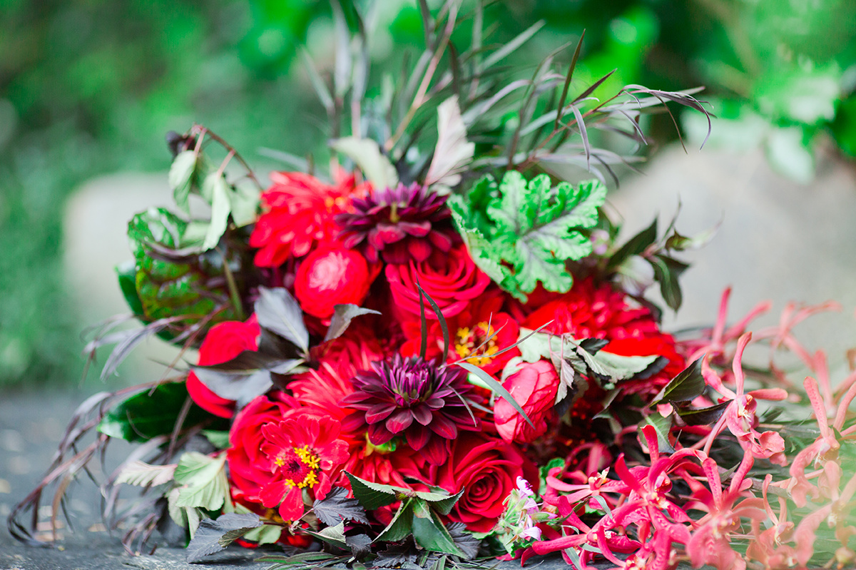 Gorgeous Red Wedding Bouquet - Classic Washington Garden Wedding - The Overwhelmed Bride Wedding Blog