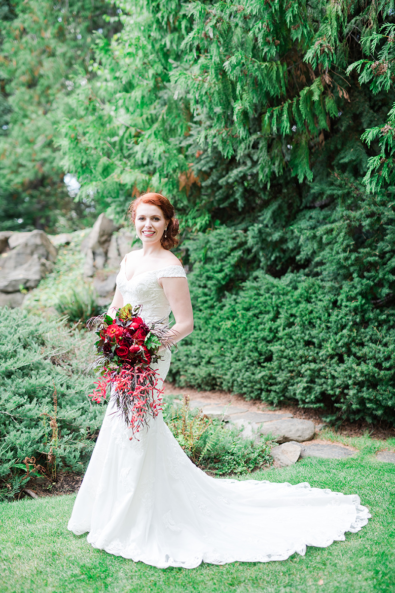 Gorgeous Red Wedding Bouquet - Classic Washington Garden Wedding - The Overwhelmed Bride Wedding Blog