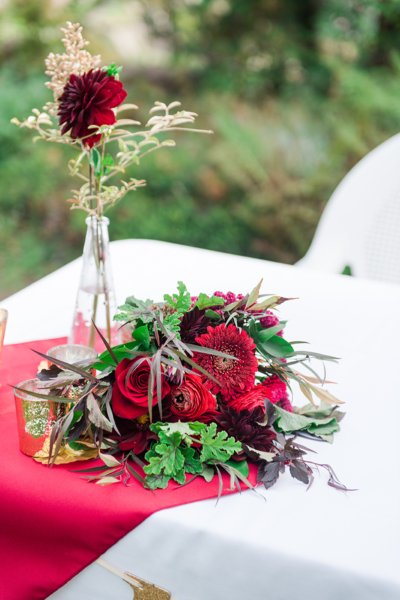 Red Wedding Decor - Classic Washington Garden Wedding - The Overwhelmed Bride Wedding Blog