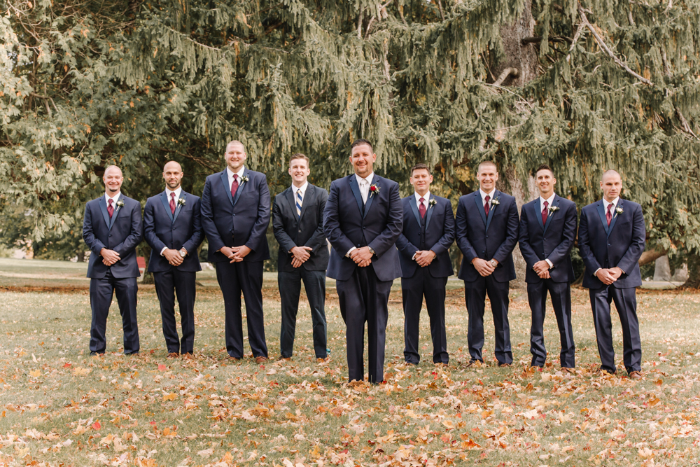 Dark Blue Groom-Groomsmen Suits - Wedding Inspiration - Pennsylvania Fall Wedding - The Overwhelmed Bride Wedding Blog