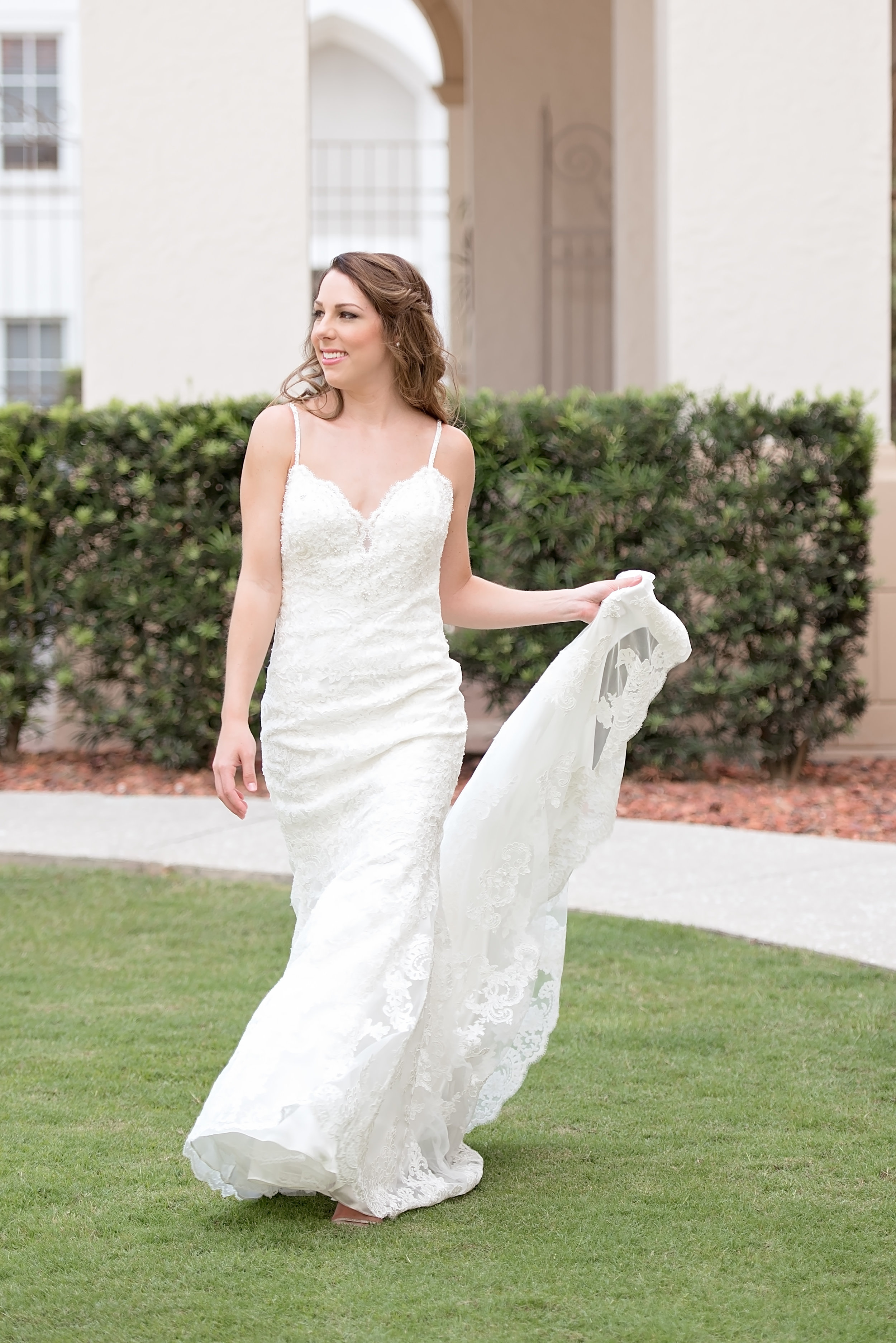 Low Back Wedding Dress - Blush and White Wedding - Los Feliz Wedding