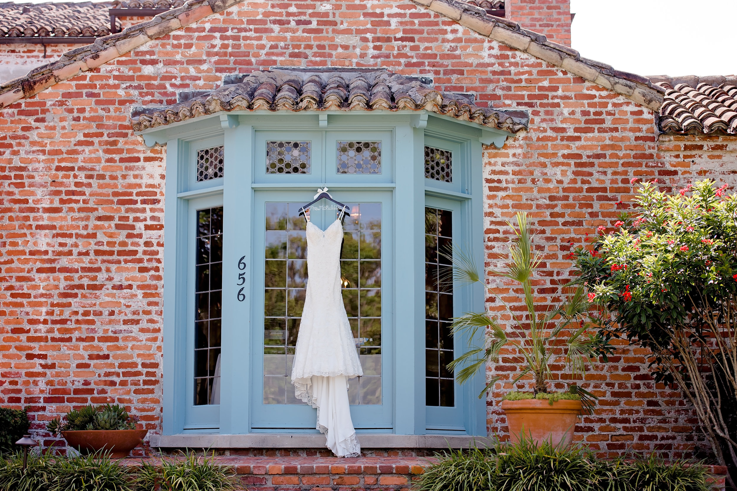 Low Back Wedding Dress - Blush and White Wedding - Los Feliz Wedding