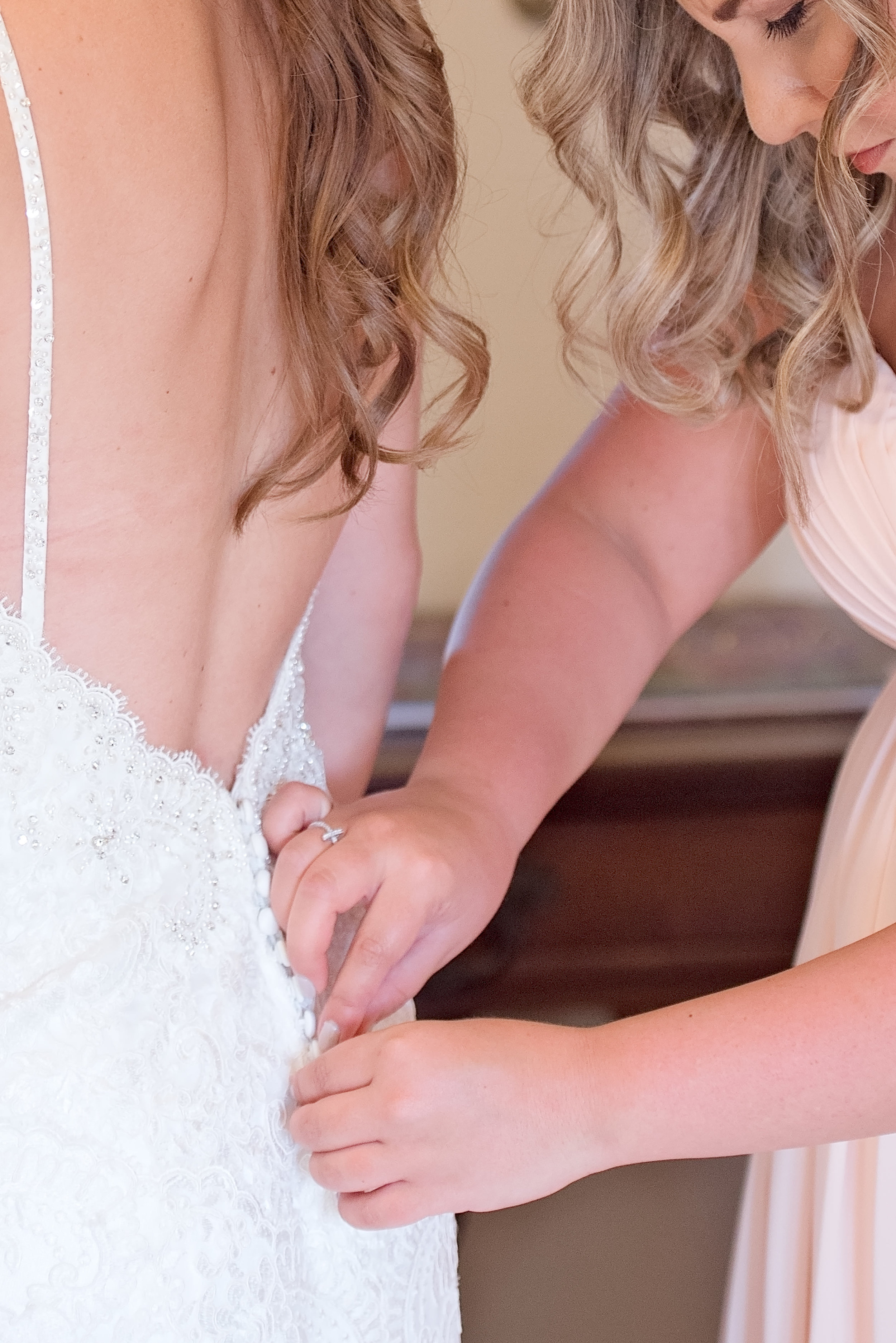 Low Back Wedding Dress - Blush and White Wedding - Los Feliz Wedding