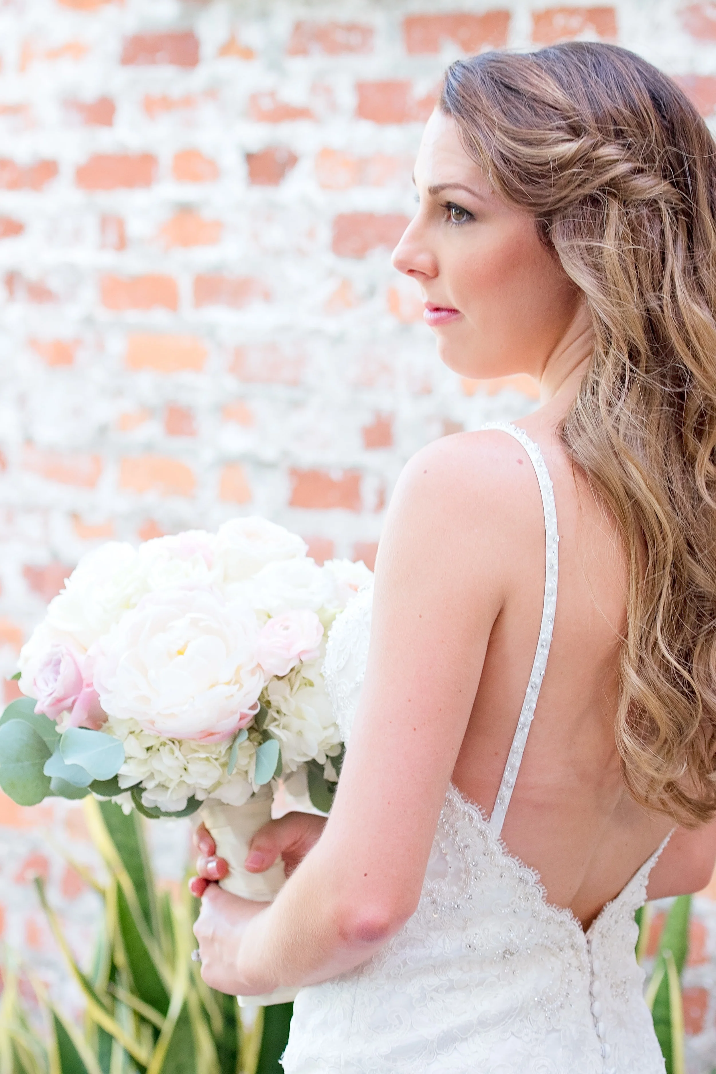 Low Back Wedding Dress - Blush and White Wedding - Los Feliz Wedding