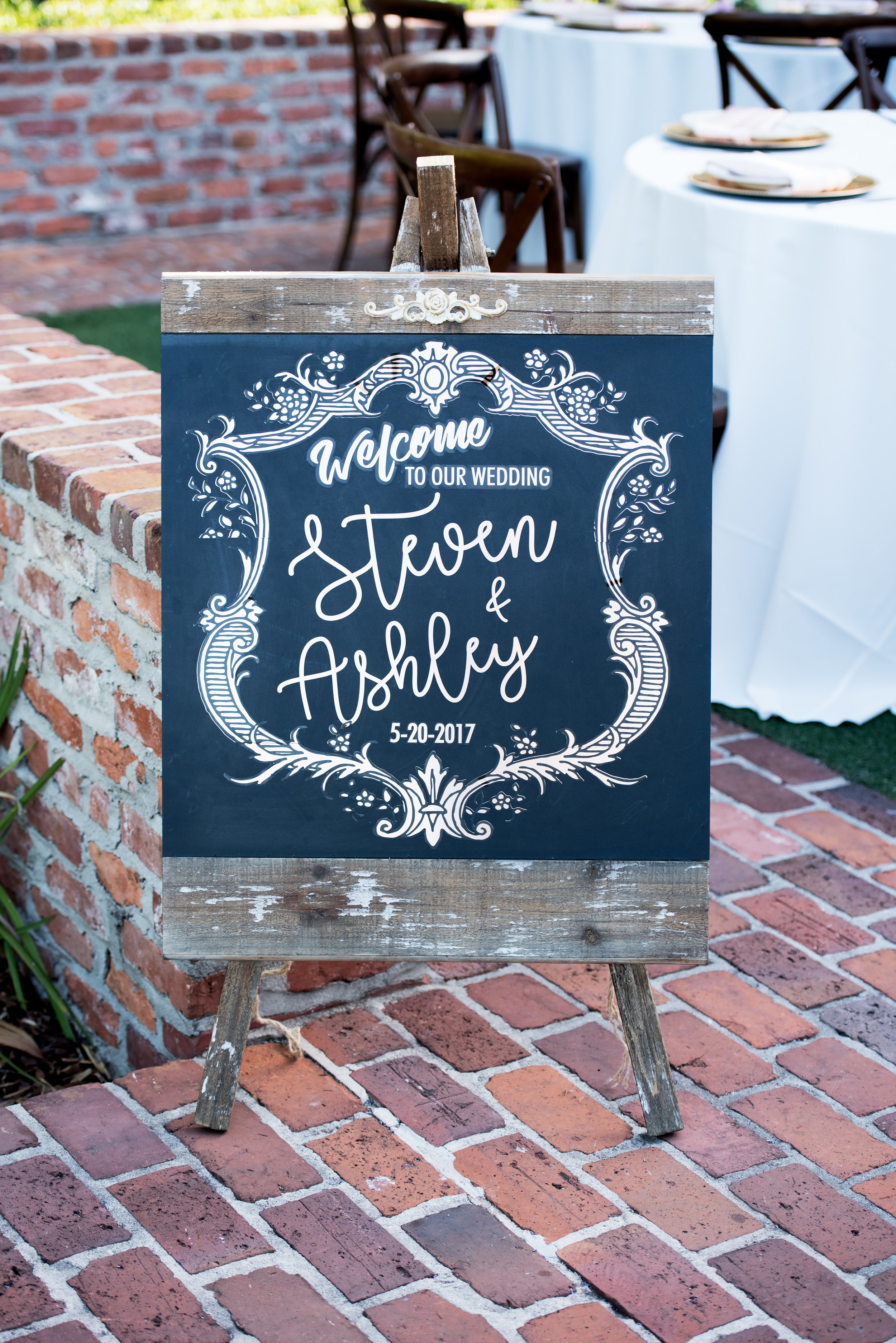 Chalkboard Wedding Sign - Blush and White Wedding - Los Feliz Wedding