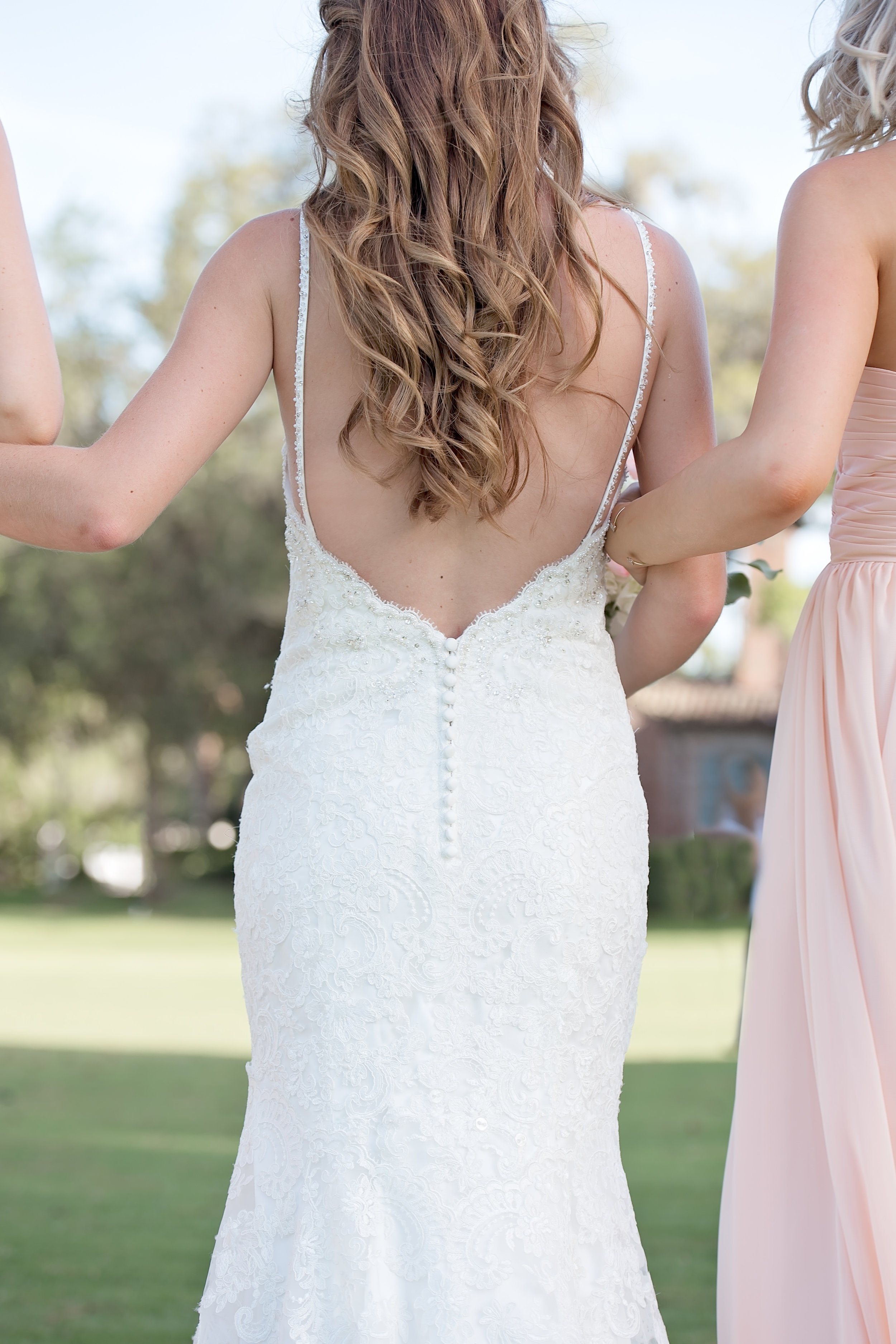 Low Back Wedding Dress - Blush and White Wedding - Los Feliz Wedding