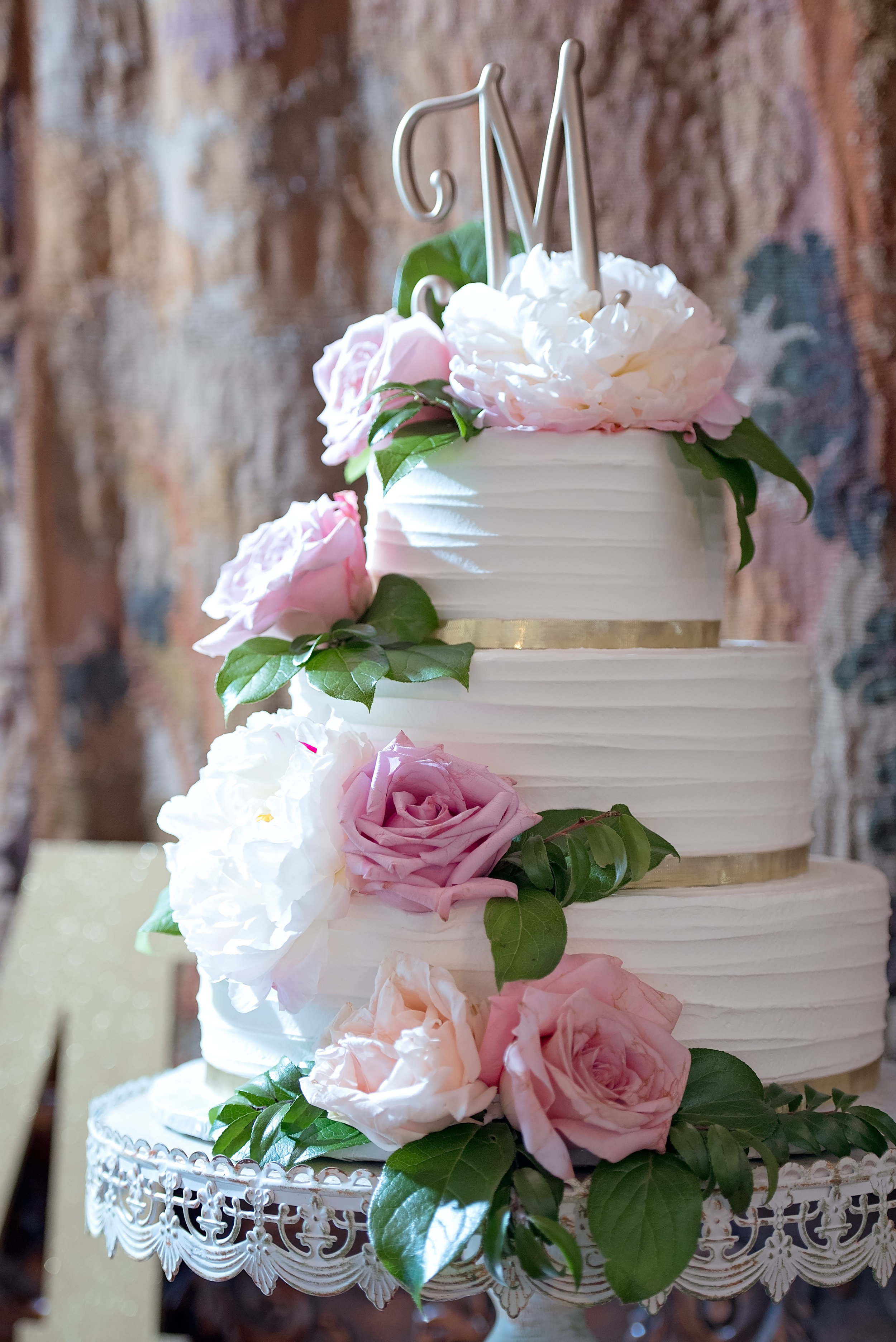 Blush and White Wedding Cake - Gorgeous Blush and White Wedding - Los Feliz Wedding