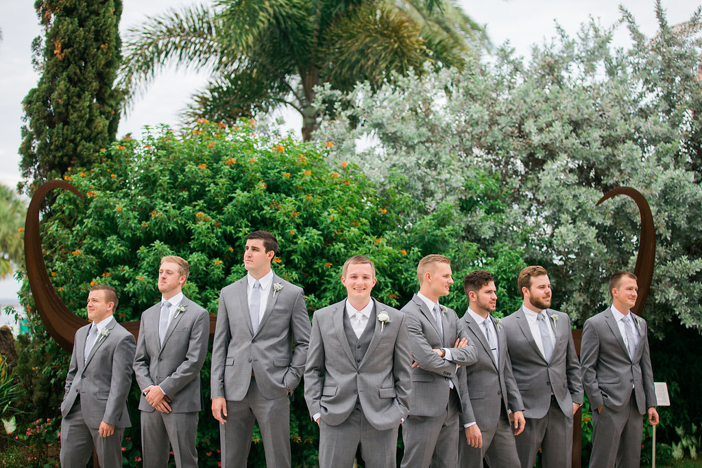 Grey Groomsmen Suits - Minimalist Wedding - Tampa Wedding Venue