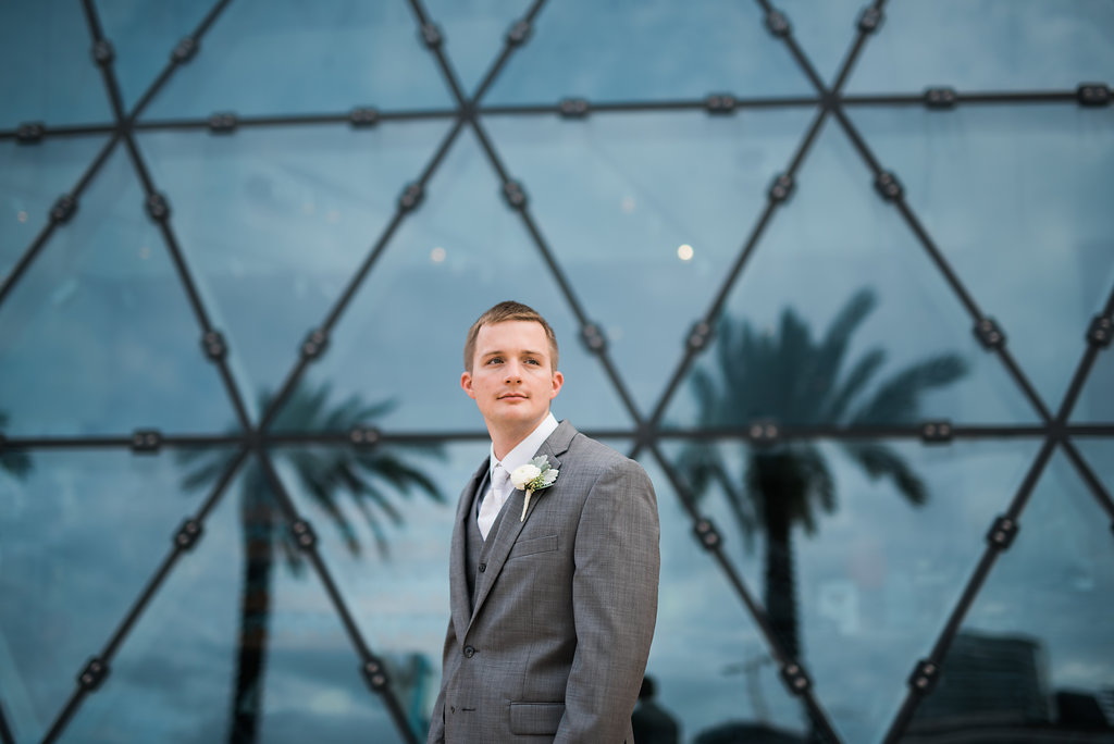 Grey Groomsmen Suits - Minimalist Wedding - Tampa Wedding Venue