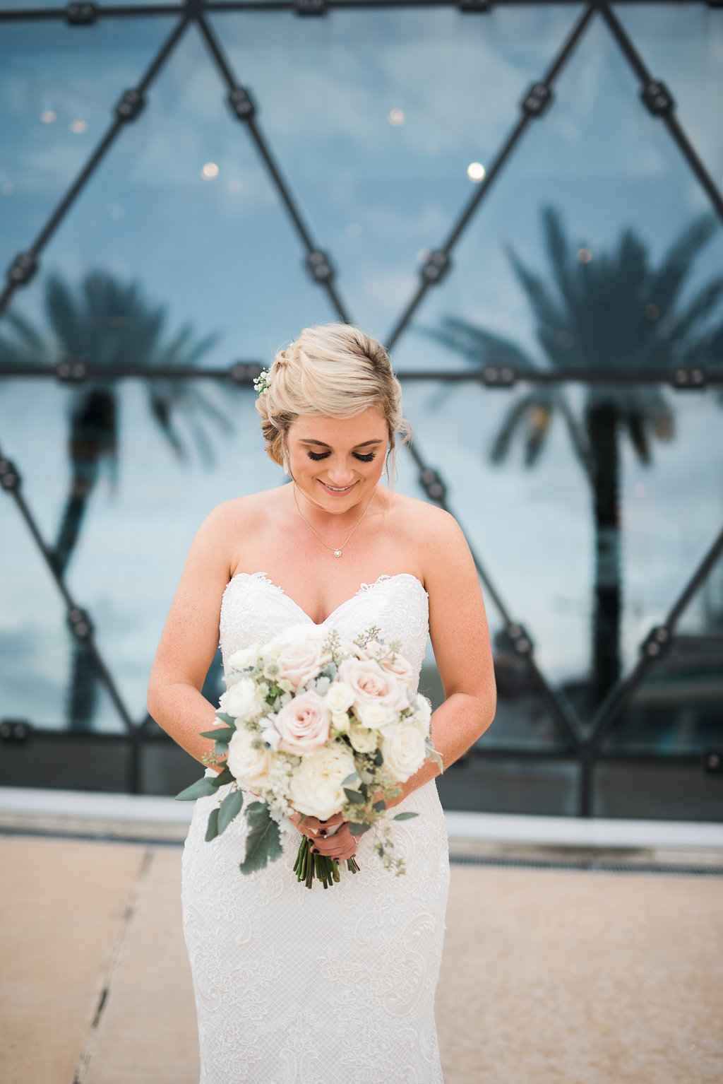 Blush and White Wedding Bouquet - Minimalist Wedding - Tampa Wedding Venue