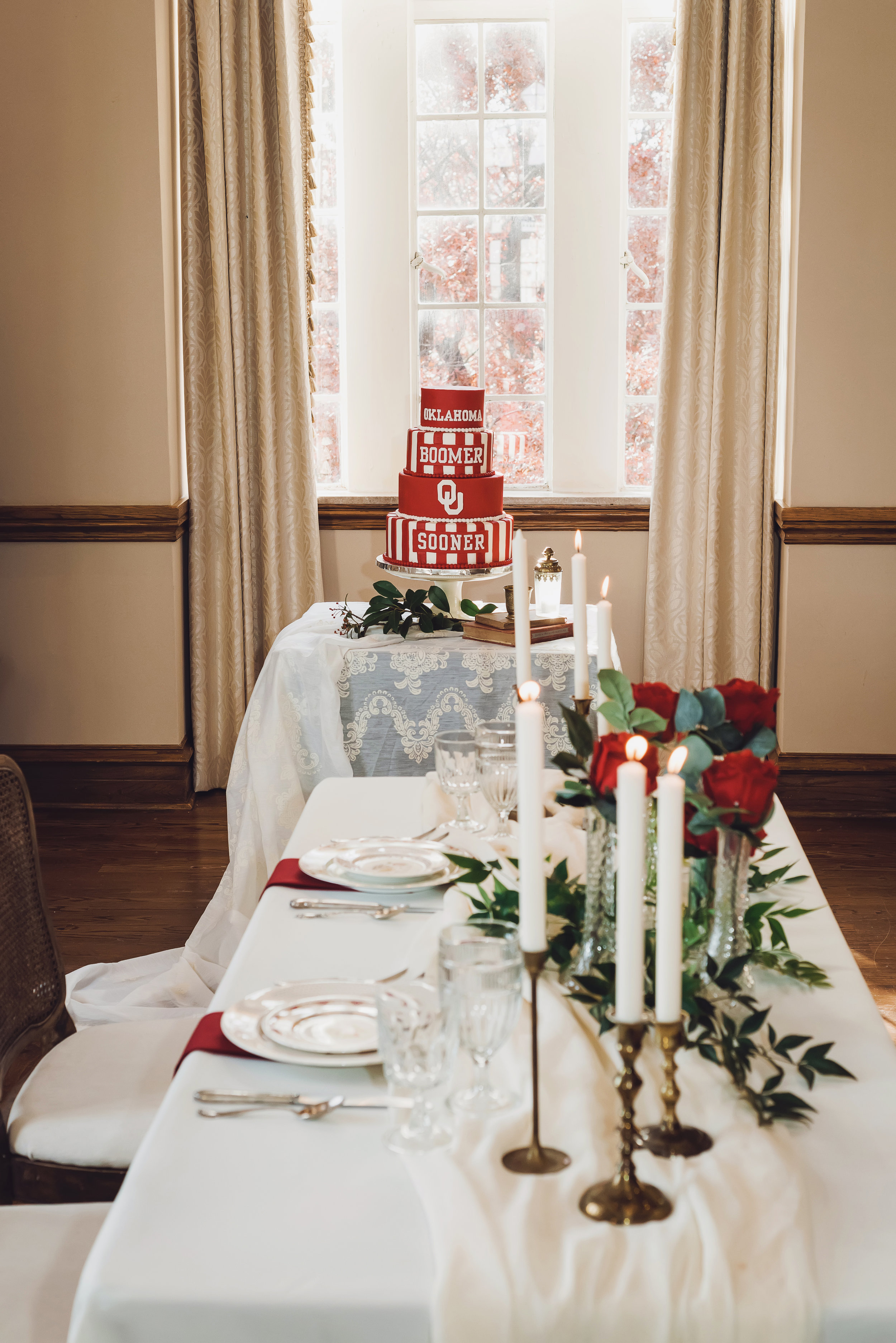 Classic Red and White Wedding -- University of Oklahoma Wedding